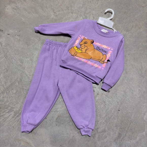 Vintage Purple Lion King Kids Sweatshirt and Pants Set - Picture 6 of 8